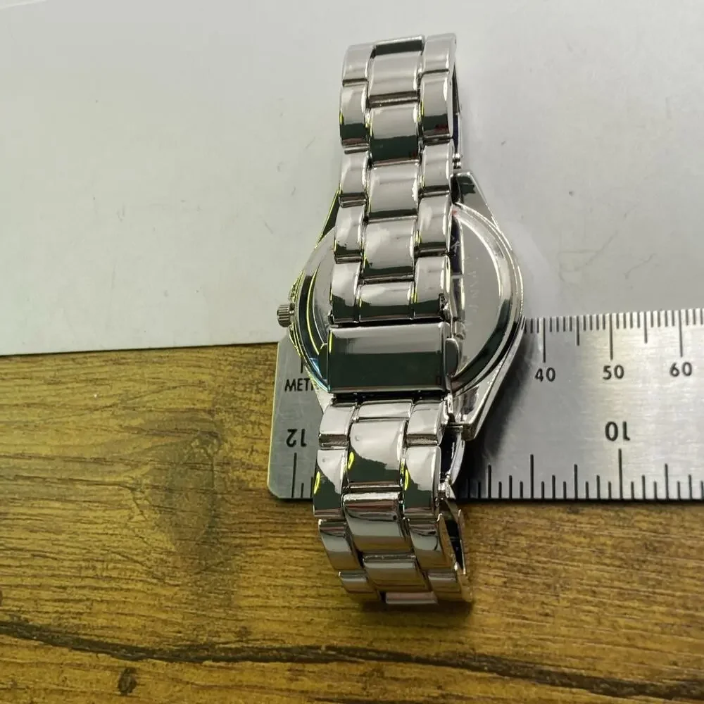 Geneva Polka Dot New Womens Silver Quartz Fashion Watch Works New Battery